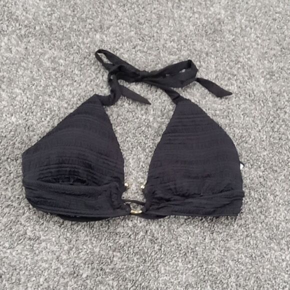 Becca "Adela Coast Pucker Up" black  bikini top size large NWT - Picture 1 of 5